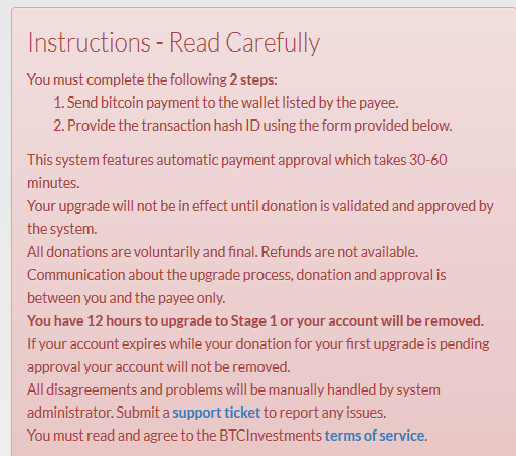 btc investments first step instructions